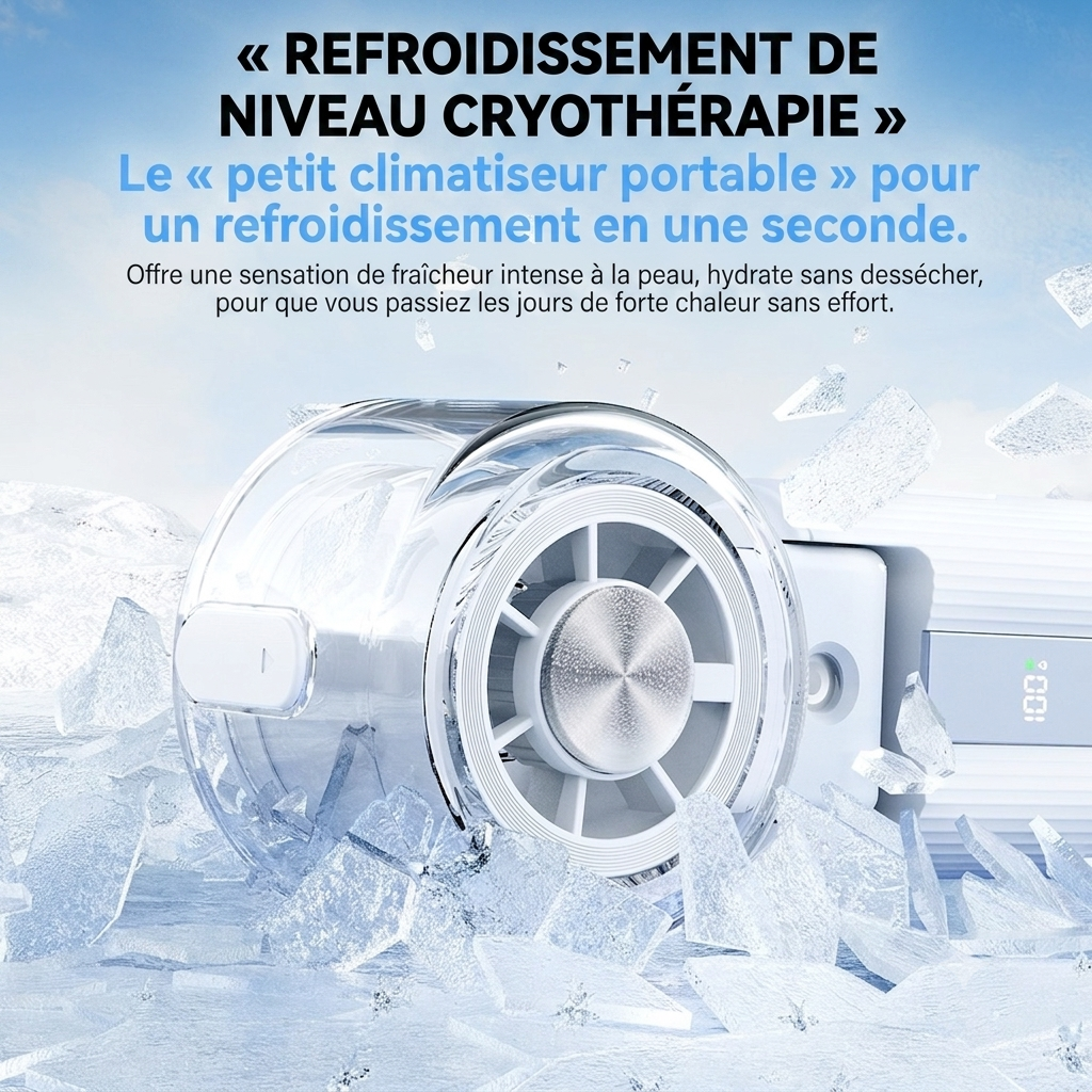 Mini Ventilateur Brumisateur &  Portatif 5-en-1 — Modèle 2026